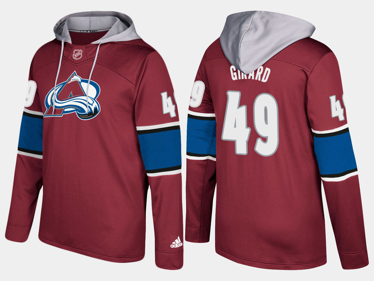 Men NHL Colorado avalanche 49 samuel girard burgundy hoodie